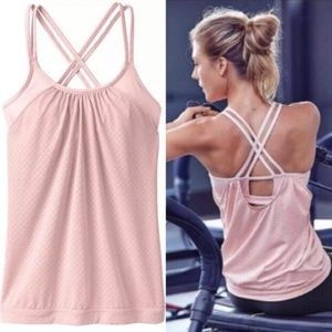 ATHLETA Pink Hidden Agenda Workout Tank XS